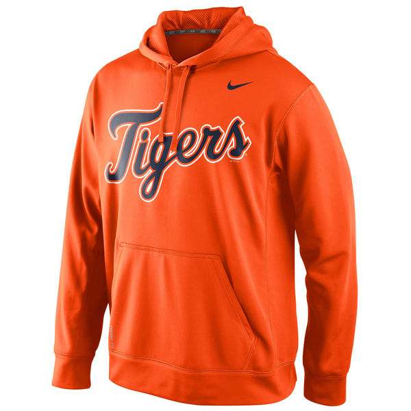 Men Detroit Tigers Nike KO Wordmark Perfomance Hoodie Orange